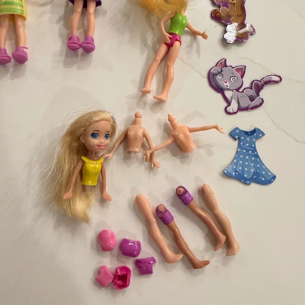 Polly Pocket Doll Accessory Lot 100+ Pieces Mattel Clothes Shoes Pets Furniture‎